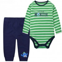 純棉嬰兒長袖夾衣褲仔套裝 - Little Monster (男裝)